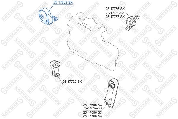 подушка двигателя правая!\ Nissan Cube Z10 1998-2002/Micra K11 25-17652-SX STELLOX