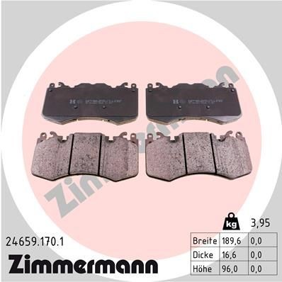 КОЛОДКИ ТОPМОЗНЫЕ ДИСКОВЫЕ 246591701 246591701 ZIMMERMANN