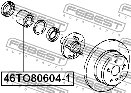 Подшипник ступицы задний TOYOTA SPRINTER CARIB AE114 4WD 1995-2002 46TO80604-1 46TO80604-1 FEBEST