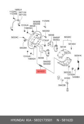 Ограничитель HYUNDAI HD120,AeroTown бокового смещения колодок OE 5832173501 HYUNDAI KIA