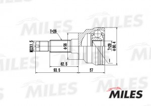 ШРУС наружный MAZDA 323/PRIMACY 1.9/2.0D 98-04 (GKN 303369) GA20220 GA20220 MILES