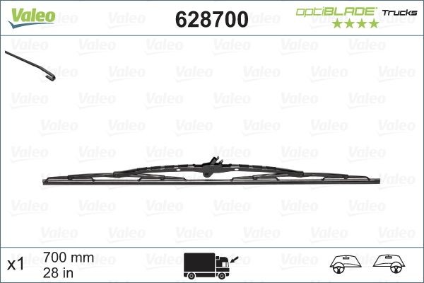 Щетка стеклоочистителя 700 мм 700 мм # Opti Blade PIN 13,5x6 628700 VALEO PHC
