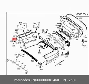 винт самонарезающий N 000000 001460 MERCEDES BENZ