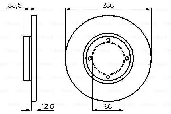 Диск тормозной DAEWOO Matiz (98-) CHEVROLET Spark (05-) передний (1шт.) BOSCH 0 986 478 712 BOSCH