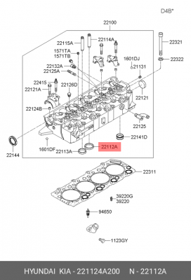 Клапан выпускной HYUNDAI OE 221124A200 HYUNDAI KIA