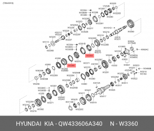 Кольцо HYUNDAI HD120 (KH10) синхронизатора 3,4-й передачи в сборе OE QW433606A340 HYUNDAI KIA