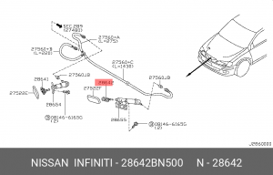 28642BN500 Форсунка омывателя фар n16 лев Nissan 28642-BN500 28642-BN500 NISSAN