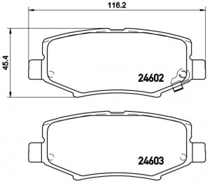 P18024 колодки дисковые задние!\ Dodge Nitro, Jeep Cherokee/Wrangler 3.7-4.0i/2. P18024 BREMBO