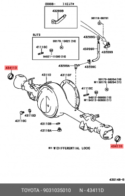 Сальник полуоси передней TOYOTA 90310-35010 90310-35010 TOYOTA