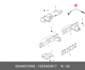 Датчик кислорода SSANGYONG Kyron (06-),Rexton (02-) (E28/32) OE 1625403817 SSANG YONG