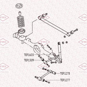 сайлентблок заднего нижнего продольного рычага !\ Mitsubishi Pajero Pinin 99> TEF1277 TATSUMI
