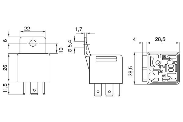 реле !24V 5конт. 20A\ MB, MAN, DAF 0 332 019 203 BOSCH