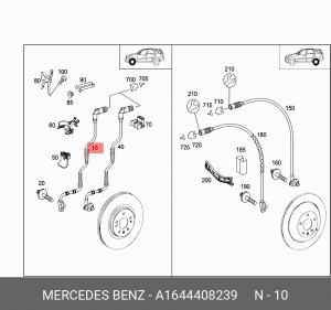 ЭЛЕКТРОПРОВОДКА ДАТЧИКА ИЗНОСА КОЛОДОК 1644408239 A 164 440 82 39 MERCEDES BENZ