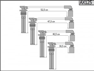 Провод высоковольтный CHEVROLET Aveo (06-) (1.2),Spark (10-) (1.2) комплект CARG AX125 CARGEN