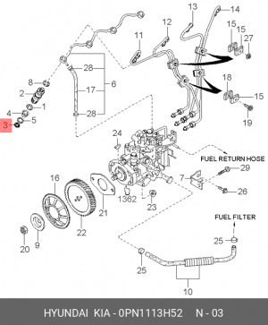 ПРОКЛАДКА ТОПЛИВНОЙ СИСТЕМЫ 0PN11-13H52 0PN1113H52 HYUNDAI KIA