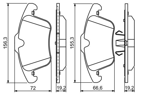 Колодки тормозные JAGUAR S-Type (99-12) передние (4шт.) BOSCH 0 986 494 209 BOSCH