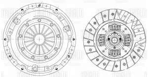 Сцепление в сборе (кмпл. без муфты) для ам Mitsubishi Lancer (07-) 1.8i,2.0i (FR FR 1103 TRIALLI