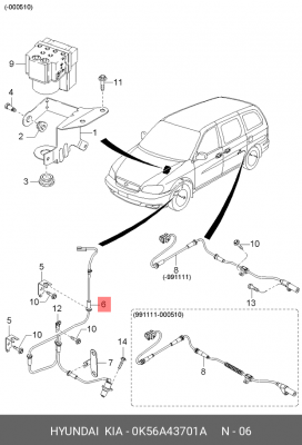 датчик АВС HYUNDAI/KIA 0K56A43701A HYUNDAI KIA