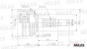 ШРУС наружный CHEVROLET LANOS/NUBIRA 1.6/2.0 (с ABS) (GKN 303910) GA20051 GA20051 MILES