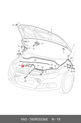 Выключатель концевой OE 1K0 953 236 E VAG