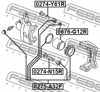 Ремкомплект передн суппорта NISSAN MAXIMA/CEFIRO A32 1994-2000 0275-A32F 0275-A32F FEBEST