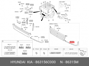 Накладка фары HYUNDAI HD120 (12-) (ресничка) левая OE 863156C000 HYUNDAI KIA