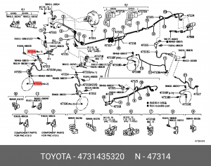 трубка тормозная! передняя правая\ Toyota FJ Cruiser GSJ10/GSJ10W/GSJ15 47314-35320 TOYOTA