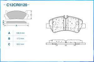 Тормозные колодки задние Low Metallic C12CR0120 C12CR0120 CWORKS