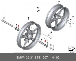36318531207 Радиальный шарикоподшипник !25x47 \BMW K21 (R nineT), K22 nineT Pure 36 31 8 531 207 BMW