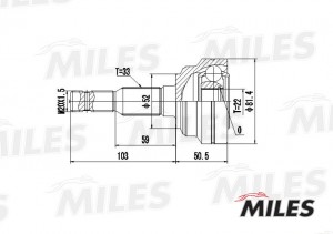 ШРУС наружный OPEL ASTRA 1.4-1.7TD 98-05 (GKN 303358) GA20344 GA20344 MILES