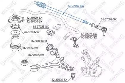 тяга рулевая!\ Honda Civic 01> 55-37007-SX STELLOX