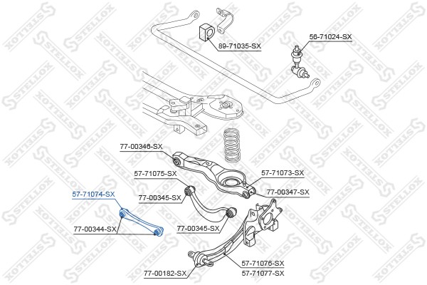 рычаг задней подвески передний нижний!\ Mazda 3 BK all 03> 57-71074-SX STELLOX