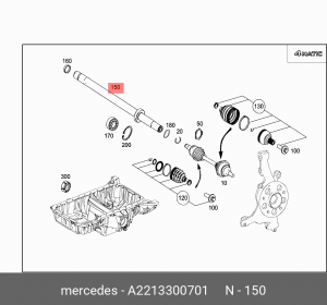 полуось левая! 27x505x34\ MB W204 A 221 330 07 01 MERCEDES BENZ