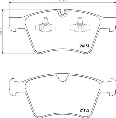 Колодки тормозные MERCEDES ML (W164) (05-11) передние (4шт.) BREMBO P50115 BREMBO