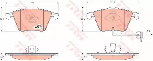 Колодки передние AUDI A6 (C6) GDB1659 GDB1659 TRW