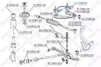 сайлентблок рычага верхн.!\ Honda Civic all 87-91/CRX all 87-92 87-37003-SX STELLOX