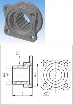 Фланец МАЗ-4370 заднего моста БААЗ 43702402061 BAAZ