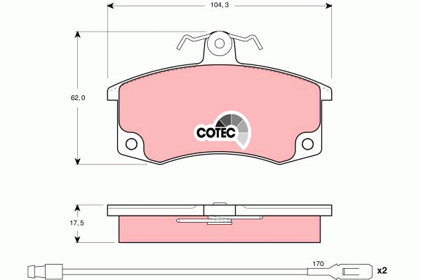 Колодки передние LADA 2108-2112, KALINA, PRIORA GDB1446 GDB1446 TRW
