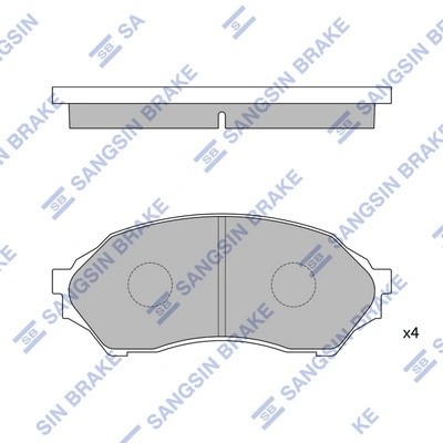 Колодки тормозные MAZDA 323 (98-04) передние (4шт.) SANGSIN SP1227 SANGSIN