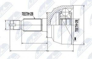 Шрус наружный MAZDA 3 BK 2.3 -09, MAZDA 3 2,3 09- NPZMZ042 NTY