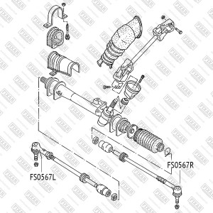 Наконечник рулевой тяги левый VW Golf/Jetta/Vento/Passat 84- FS0567L FS0567L FIXAR