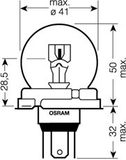 лампа BILUX 6055W 12V P45T_  64198 64198 OSRAM