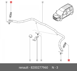 Стойка стабилизатора ЛАДА RENAULT Logan (04-) переднего левая/правая OE 8200277960 RENAULT