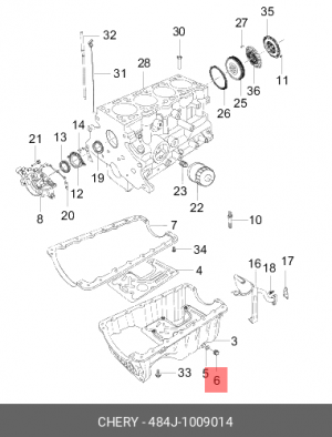 МАСЛОЗАЛИВНАЯ ПРОБКА  484J1009014 484J1009014 CHERY