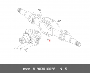 Пробка MAN TGA,TGS редуктора заднего/среднего моста М24х1.5мм OE 81903010025 MAN
