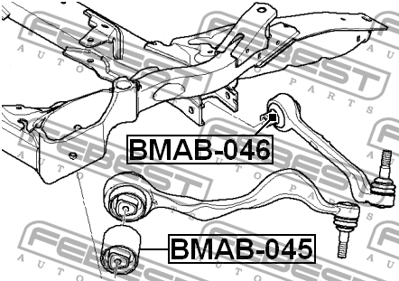 Сайлентблок передней тяги BMW 3 E90/E91 2004-2012 BMAB-046 BMAB-046 FEBEST