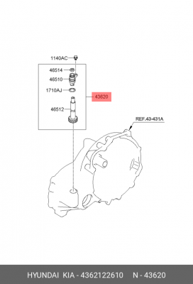 Привод спидометра HYUNDAI Accent,Getz МКПП OE 4362122610 HYUNDAI KIA