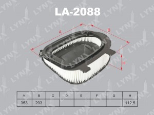 фильтр воздушный!\ BMW F25 X3 2.0/3.0D/E70 X5 3.0D10> LA-2088 LYNXAUTO