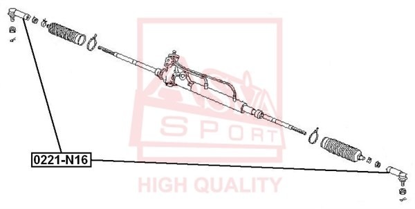 Наконечник поперечной рулевой тяги 0221N16 0221-N16 ASVA