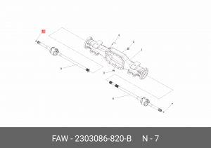 Блок упорный FAW J6 3250 (6х6) OE 2303086-820-B FAW